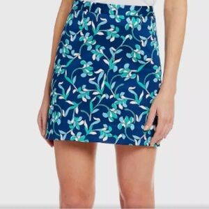 Draper James Blue Green White Graceland Floral Print Cotton Blend A Line Skirt 6